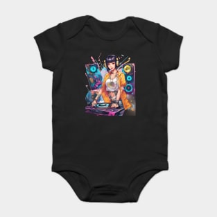 Rhythmic DJ Techno Trance Party Girl Baby Bodysuit